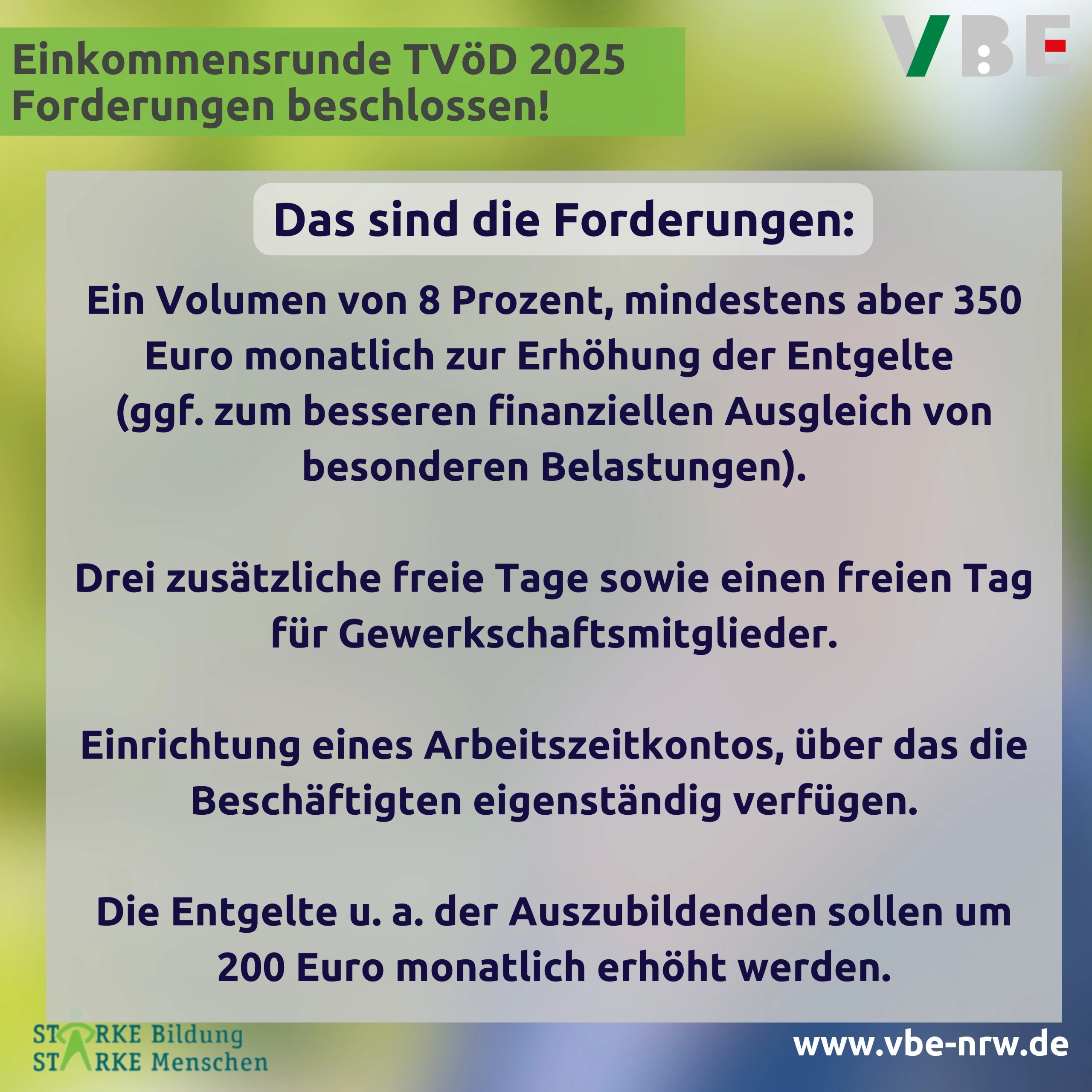 Einkommensrunde 2025: Forderungen beschlossen!