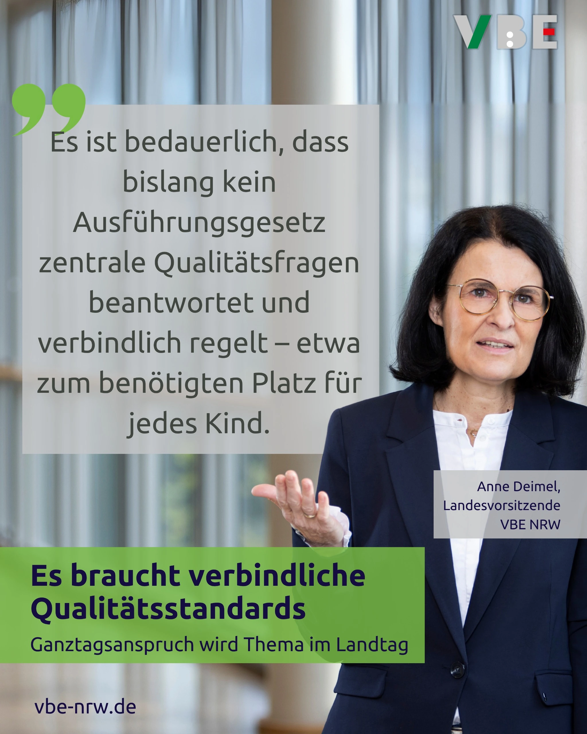 Ganztagsanspruch wird Thema im Landtag. VBE: Es braucht verbindliche Qualitätsstandards