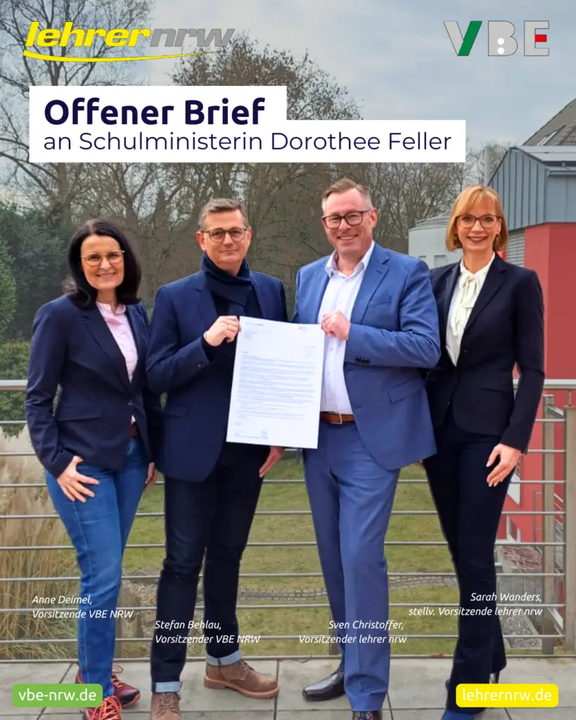 Offener Brief: lehrer nrw und VBE NRW fordern Konsequenzen aus der A13-Überführung