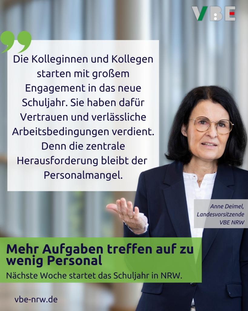 VBE zum Schulstart: Mehr Aufgaben treffen auf zu wenig Personal